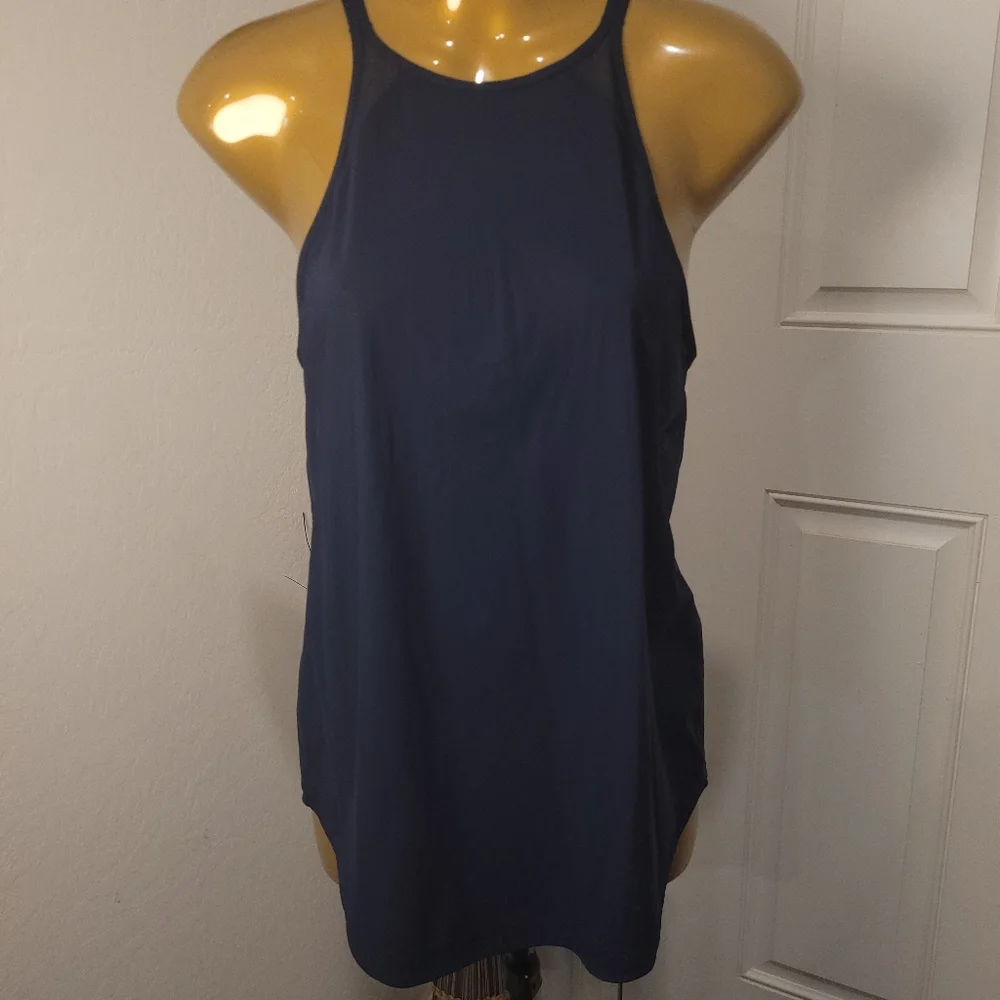 Lululemon Mesh Tank Top Size Small Womens Navy Blue Racer back Sleeveless LW